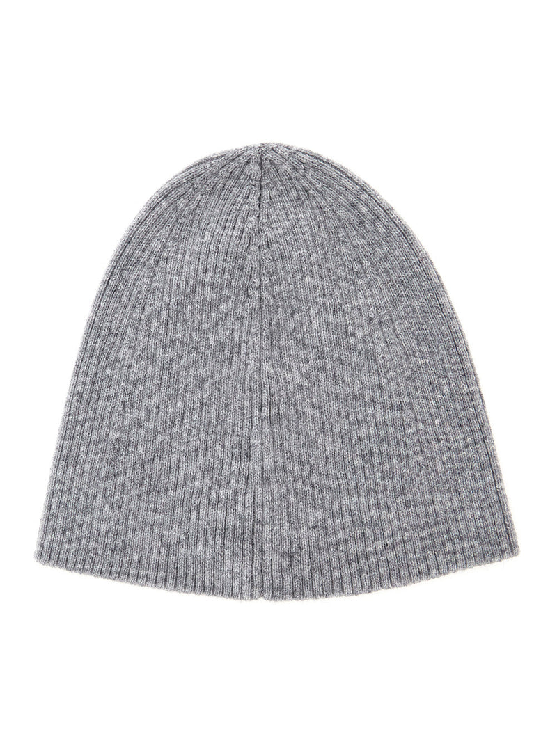 Saint Laurent 804033 Cashmere Ribbed-Knit Beanie — Gray Beanies