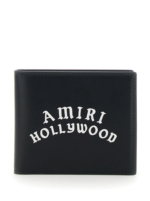 Amiri Logo-Lettering Bi-Fold Wallet — Black Bovine