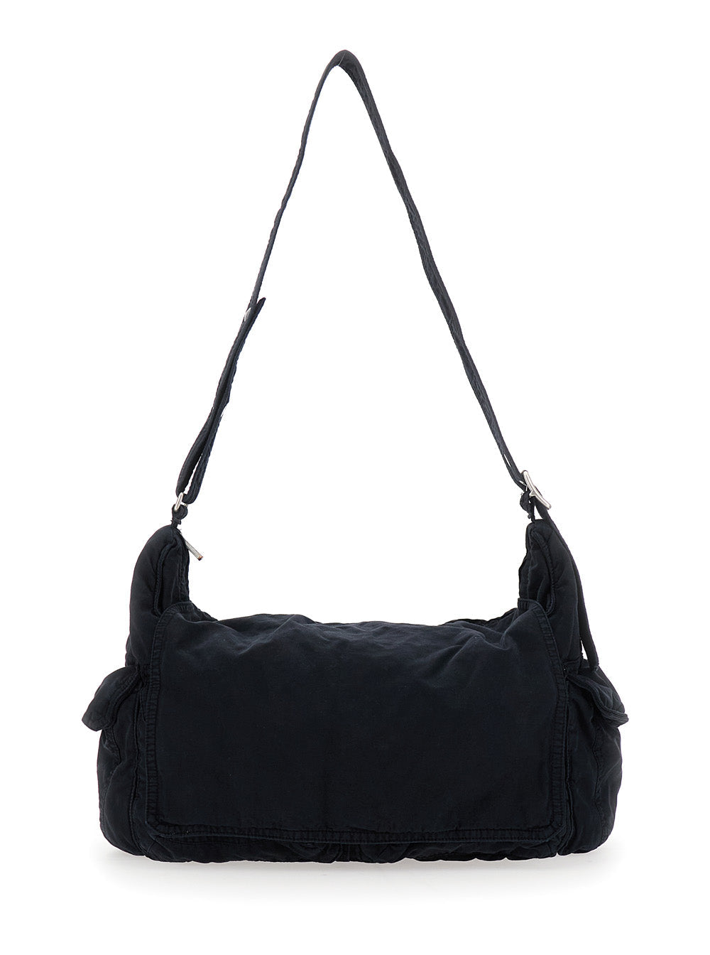Erl Cotton Twill Shoulder Bag — Black