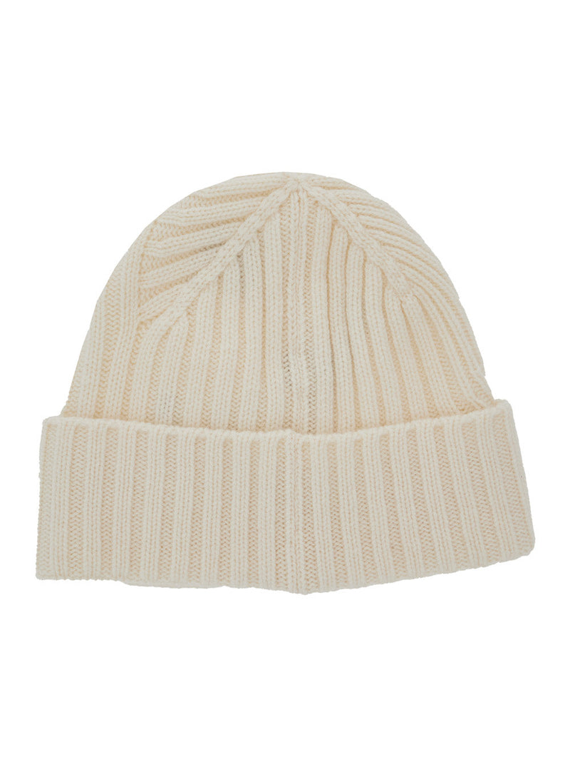 Jacquemus Acu00767ak0 Ribbed Knit Wool Beanie — White Beanies