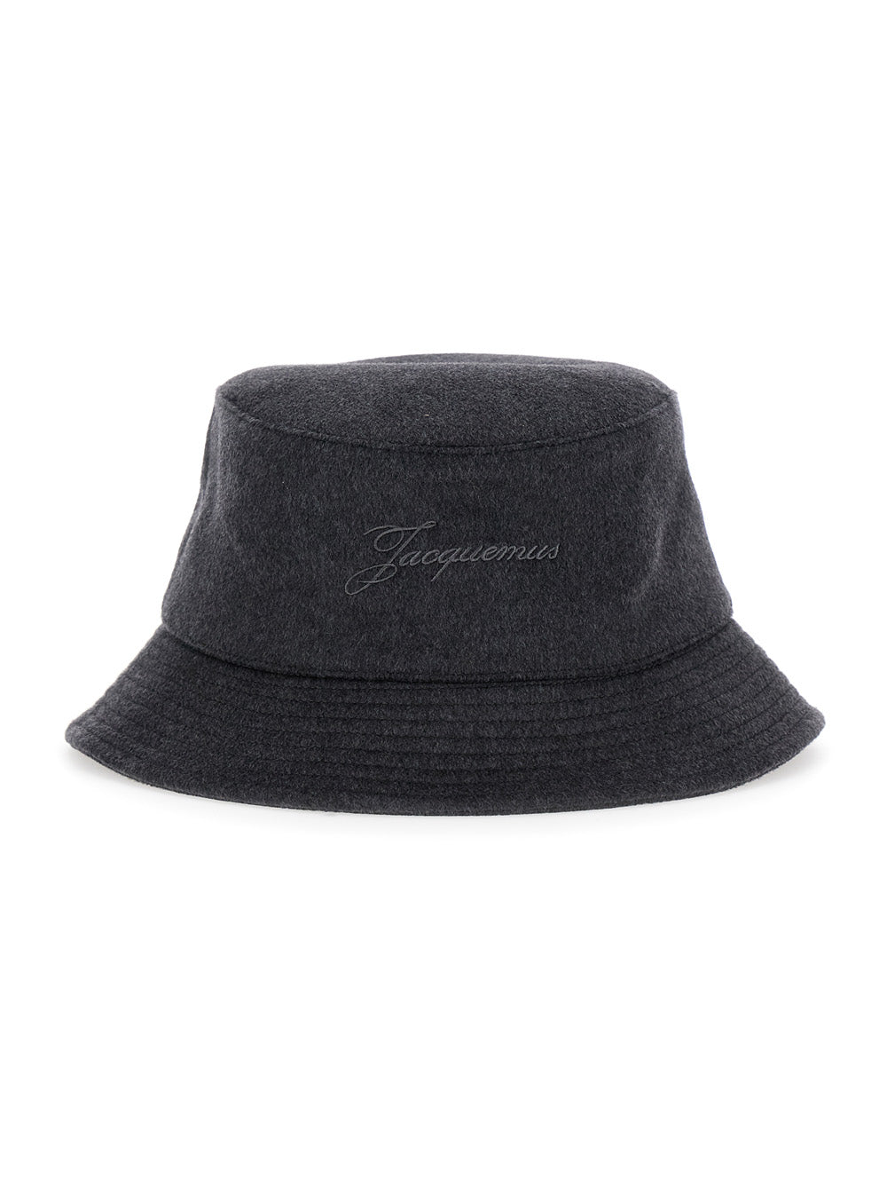 Jacquemus Acu00778aw0 Logo-Embroidered Virgin Wool Bucket Hat — Gray