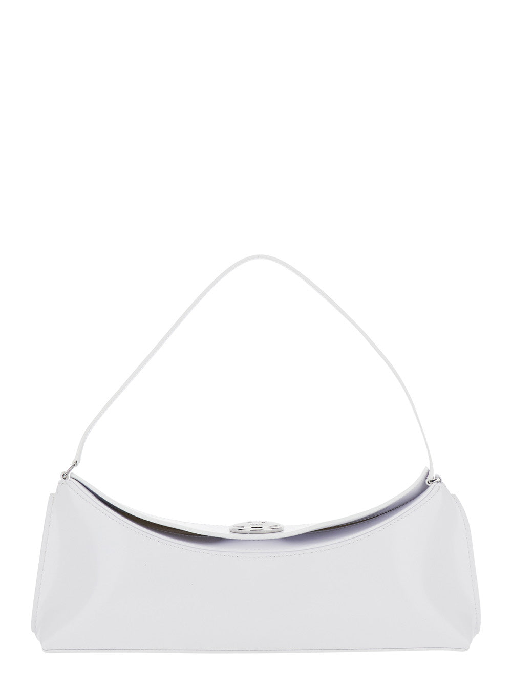 Jacquemus Engraved Snap Button Calf Shoulder Bag — White