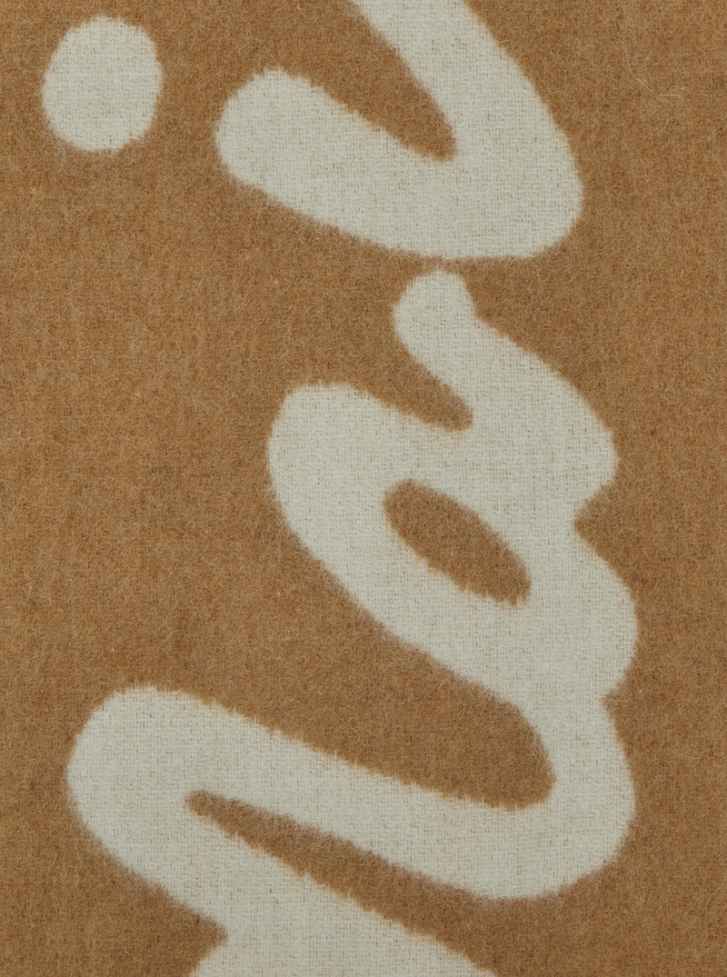 Maison Kitsuné Bicolor Logo Wool Scarf — Beige Scarfs