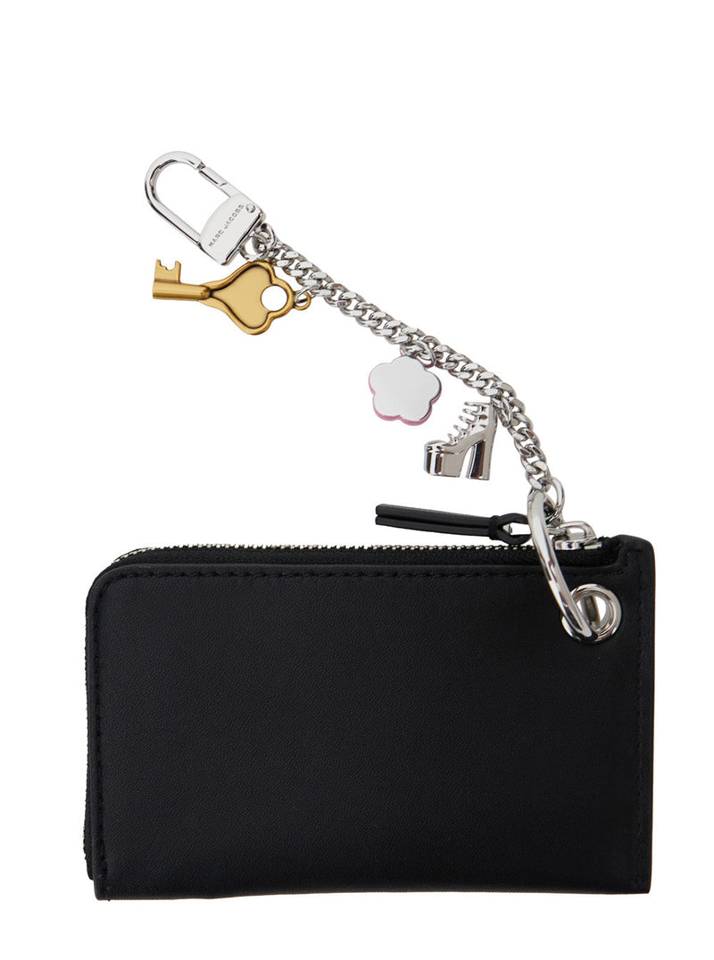 Marc Jacobs Logo-Lettering Calf Coin Purse Wallet — Black
