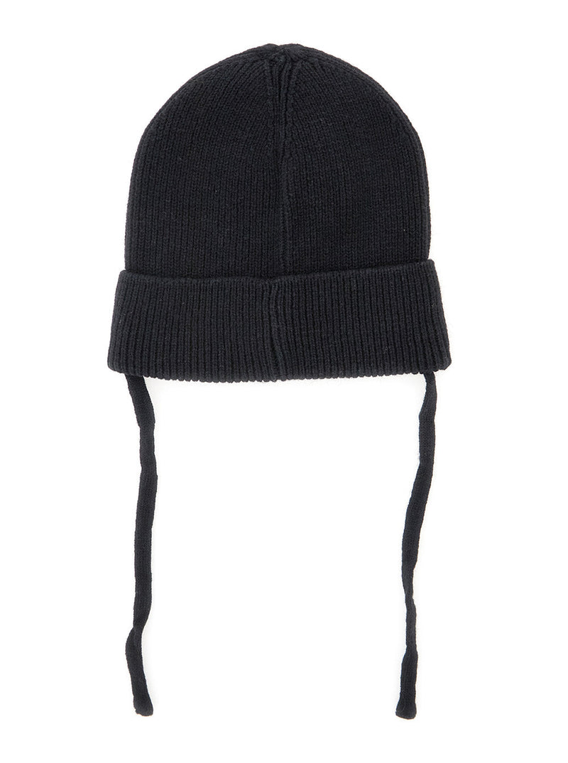 Mini Rodini 257651059 Logo-Patched Wool Blend Beanie — Black Beanies