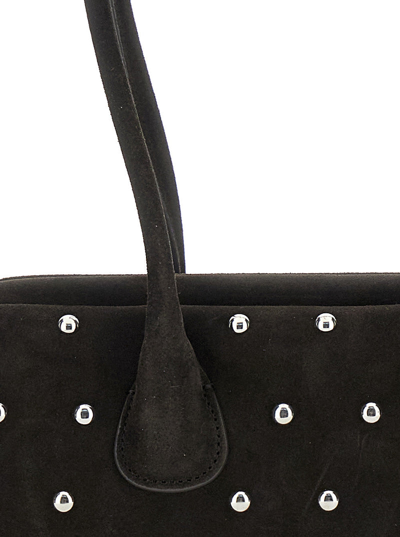 Osoi Studded Suede Shoulder Bag — Black Cow