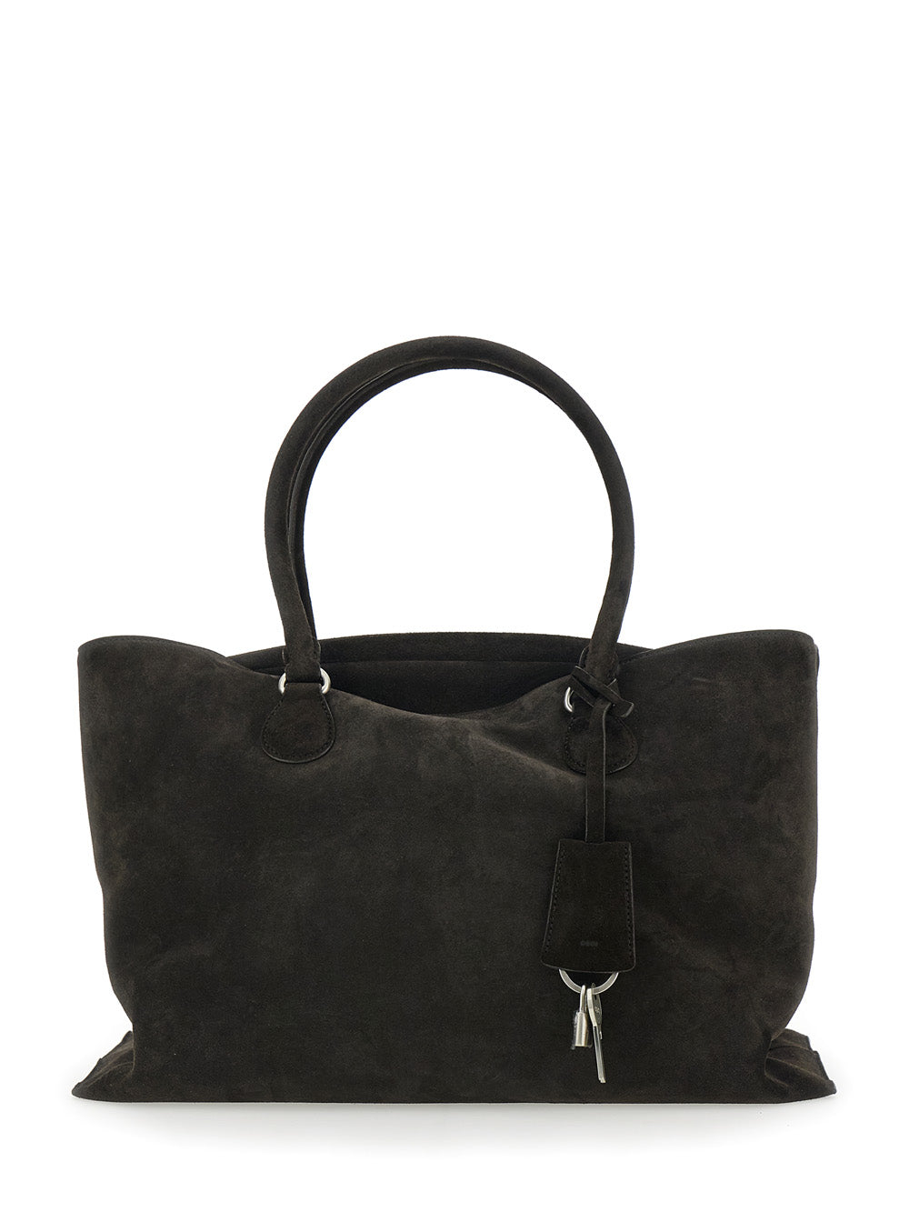 Osoi Suede Shopper With Key Pendant Tote Bag — Brown Cow
