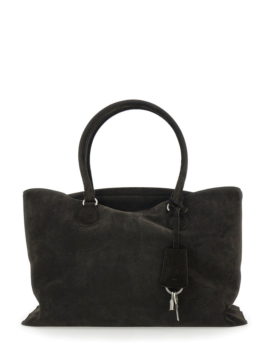 Osoi Suede Shopper With Key Pendant Tote Bag — Brown Cow