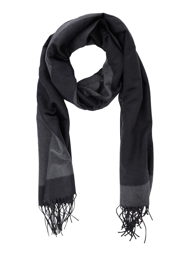 Saint Laurent Maxi Logo Silk Scarf — Gray Scarfs