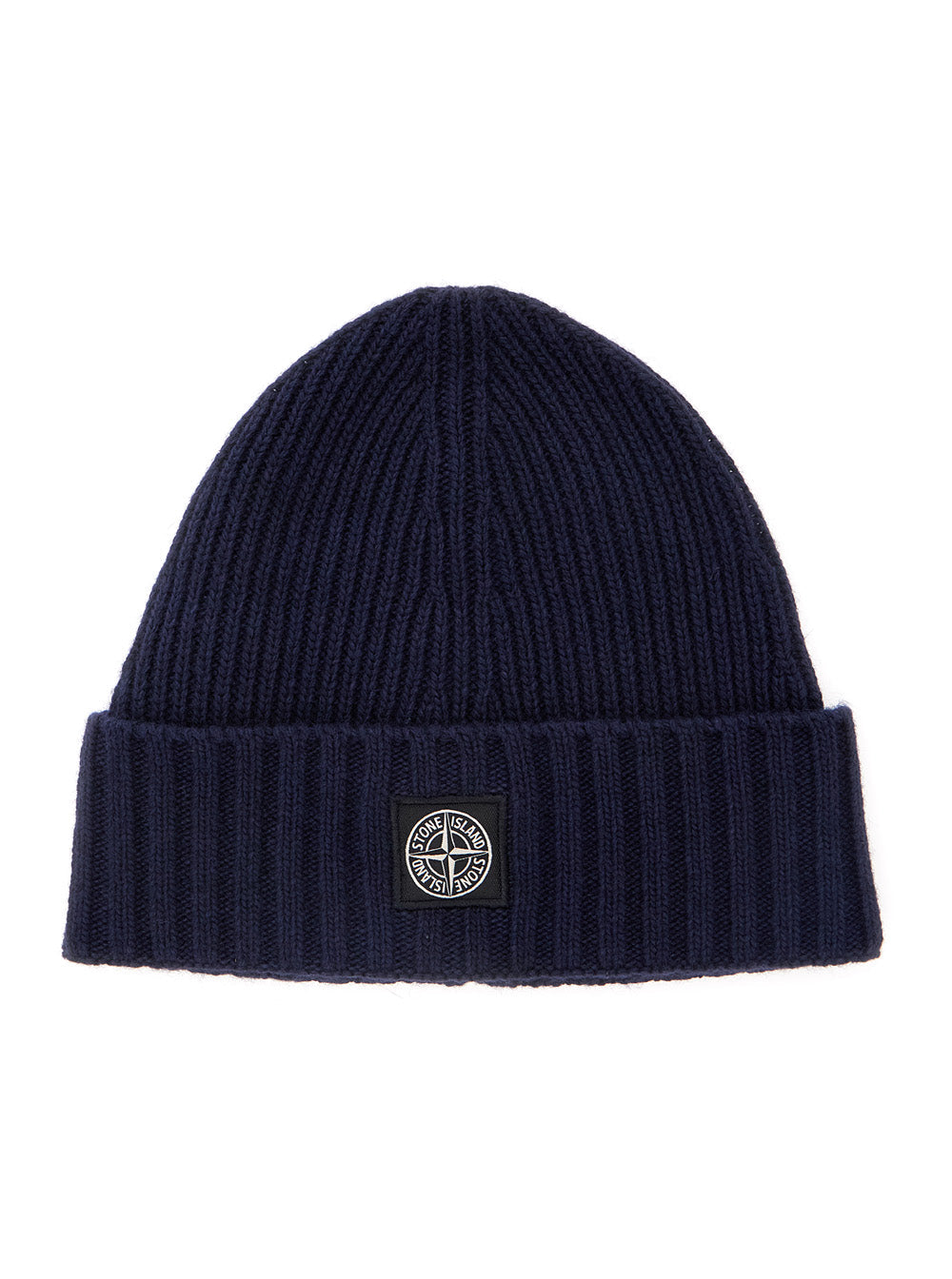 Stone Island K2s16n100003s00m3 Beanie — Blue Virgin Wool Beanies