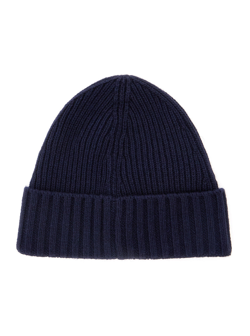 Stone Island K2s16n100003s00m3 Beanie — Blue Virgin Wool Beanies