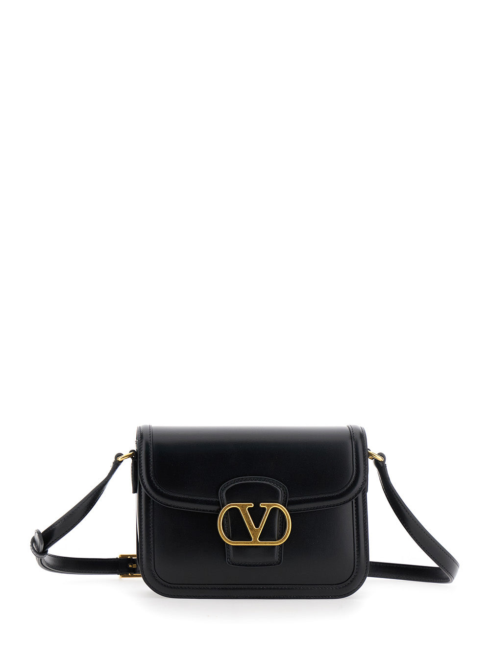 Valentino Garavani Vlogo-Detailed Calf Crossbody Bag — Black