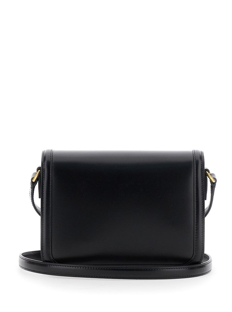 Valentino Garavani Vlogo-Detailed Calf Crossbody Bag — Black