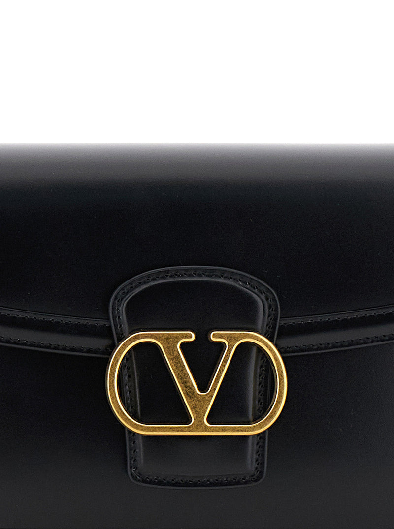 Valentino Garavani Vlogo-Detailed Calf Crossbody Bag — Black
