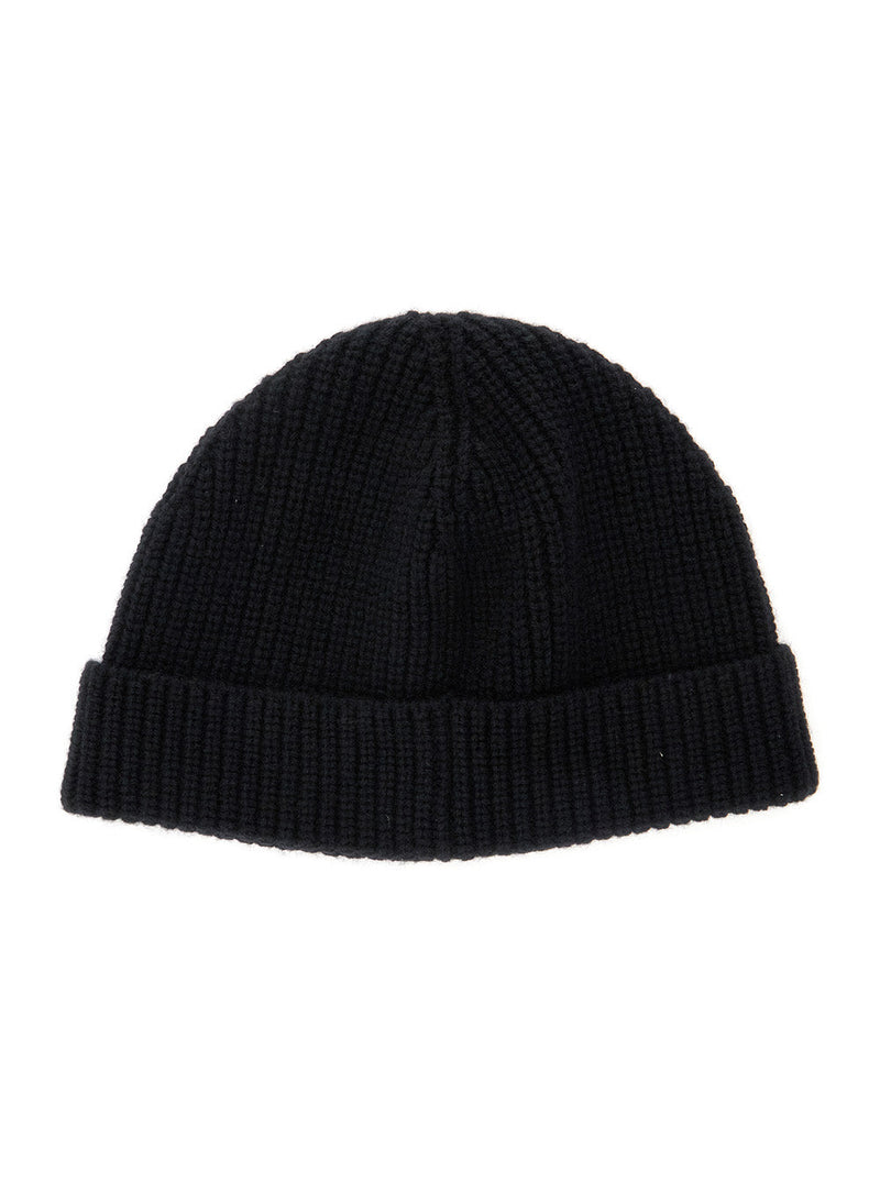 Valentino Garavani 7y2hb02g Cashmere Knit Beanie — Black Beanies