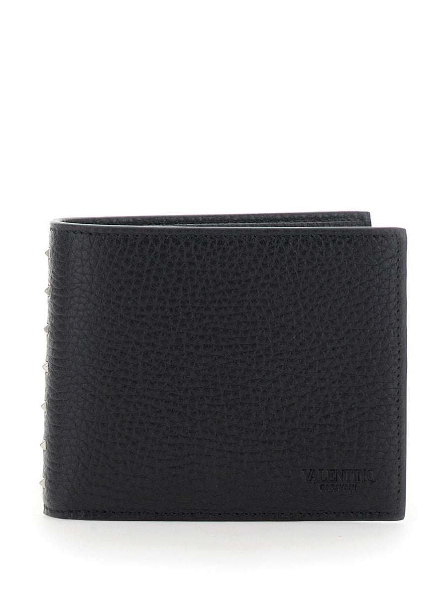 Valentino Garavani Rockstud-Detailed Calf Wallet — Black