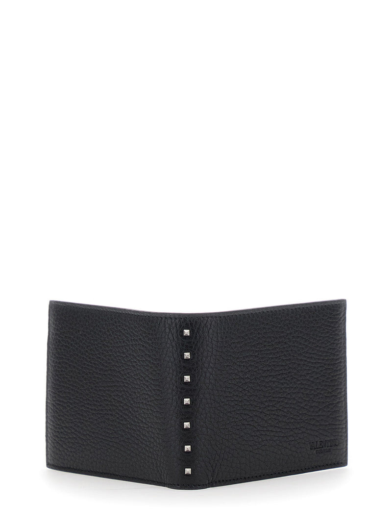 Valentino Garavani Rockstud-Detailed Calf Wallet — Black