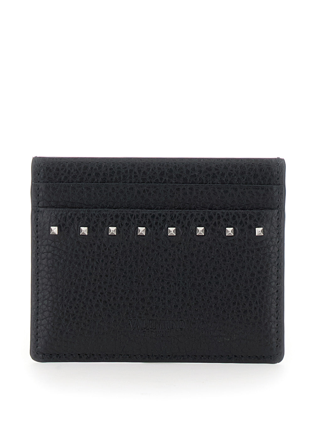 Valentino Garavani Studded Calf Leather Card Case — Black Cases