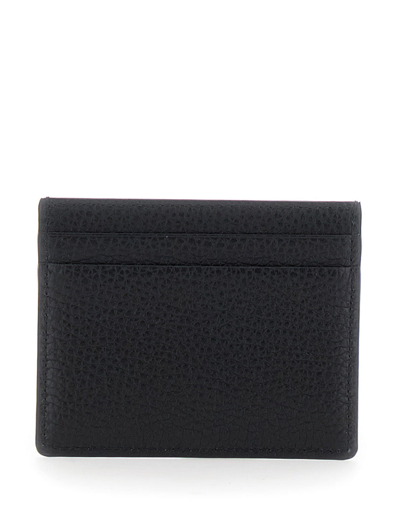Valentino Garavani Studded Calf Leather Card Case — Black Cases
