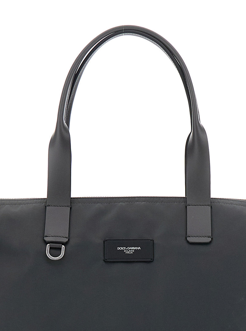 Dolce & Gabbana Nylon Technical Tote Bag — Gray Polyamide