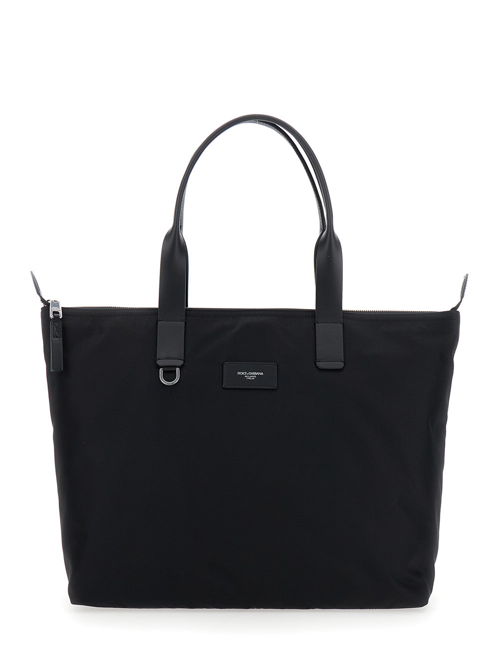 Dolce & Gabbana Tech Fabric Logo Tote Bag — Black Polyamide