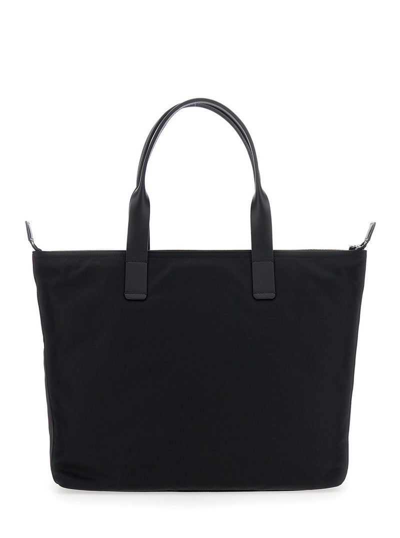 Dolce & Gabbana Tech Fabric Logo Tote Bag — Black Polyamide