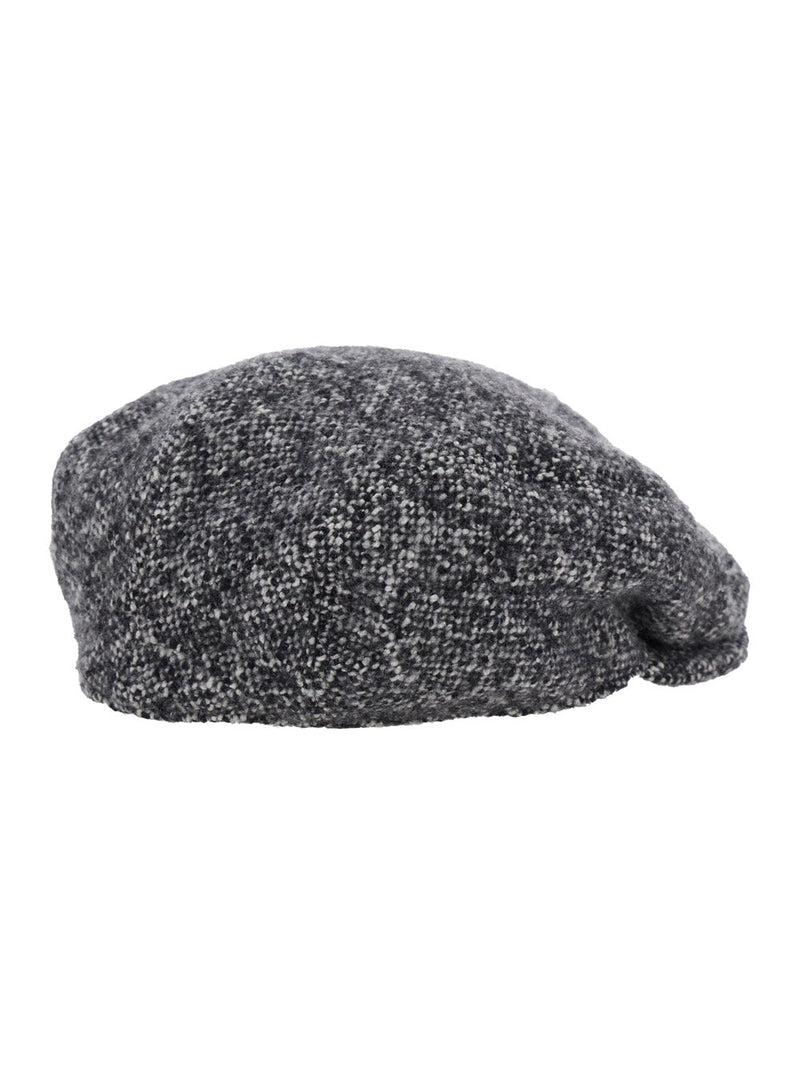Dolce & Gabbana Gh587a Virgin Wool Blend Tweed Flat Cap — Gray Polyamide Caps