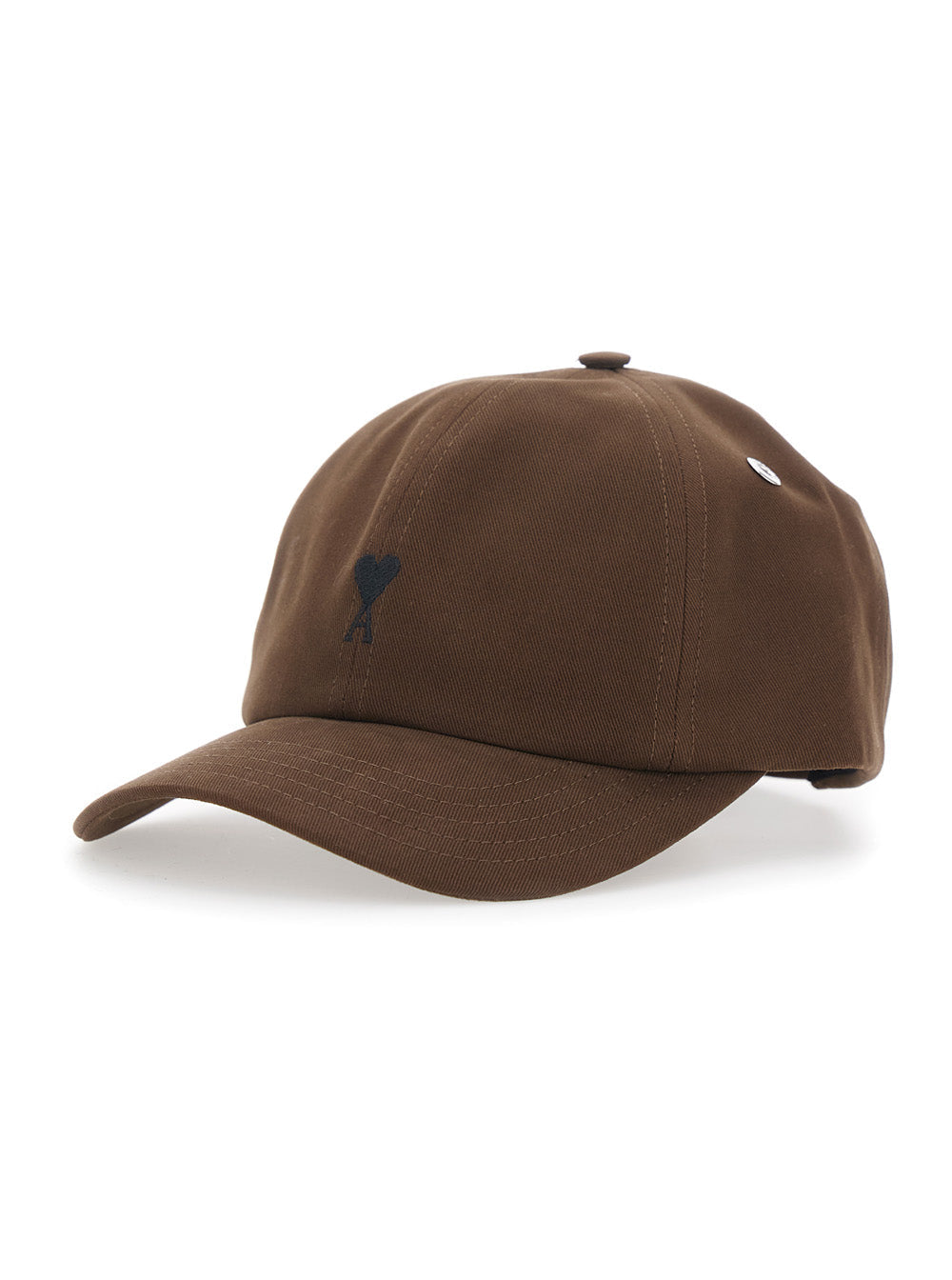 Ami Paris Ucp265 Baseball Cap — Brown Polyamide Caps