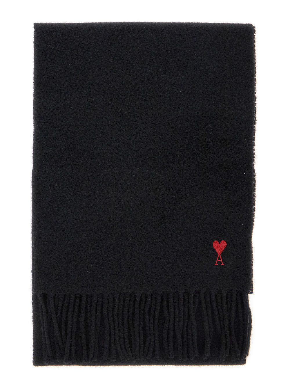 Ami Paris Wool Scarf — Black Scarfs