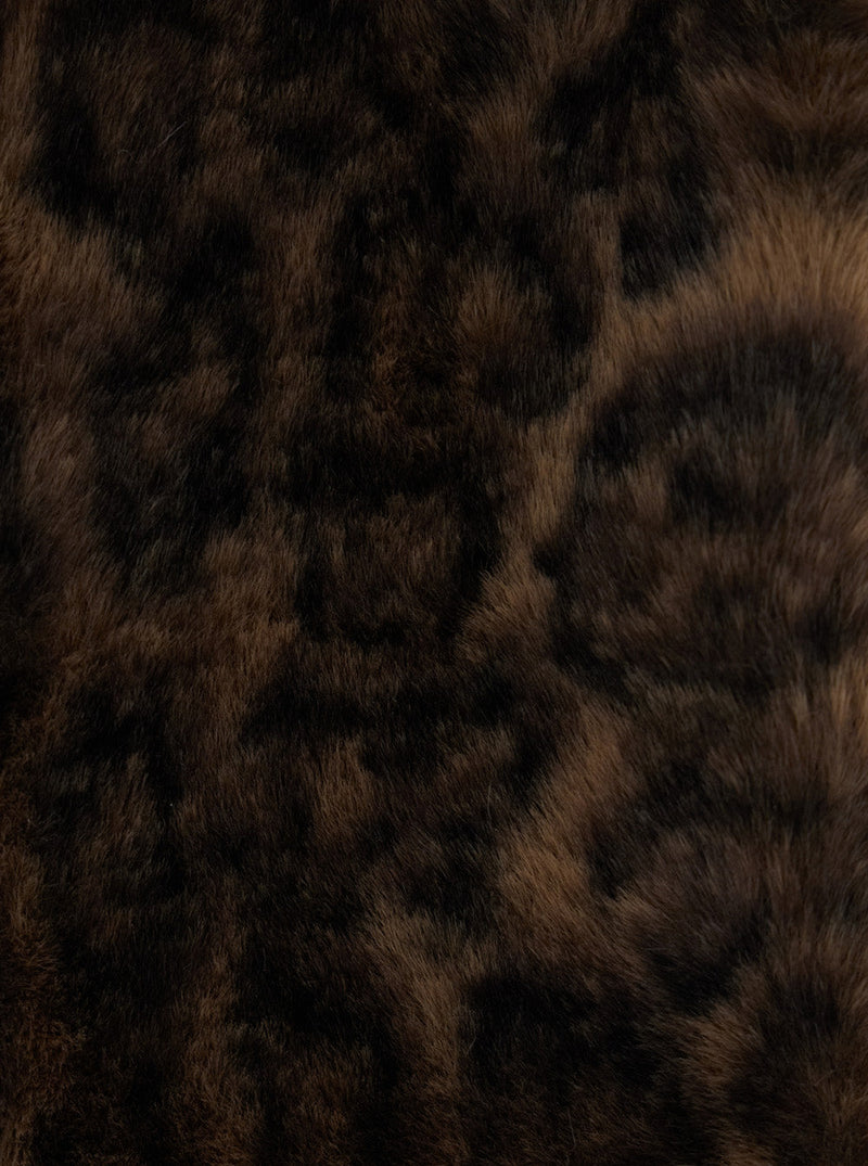Apparis Leopard Eco-Leather Scarf — Brown Polyester Scarfs