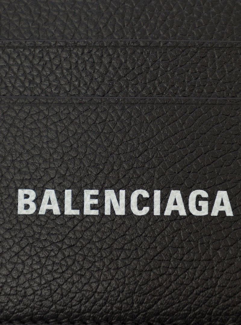 Balenciaga Grained Calf Leather Card Case — Black Cases
