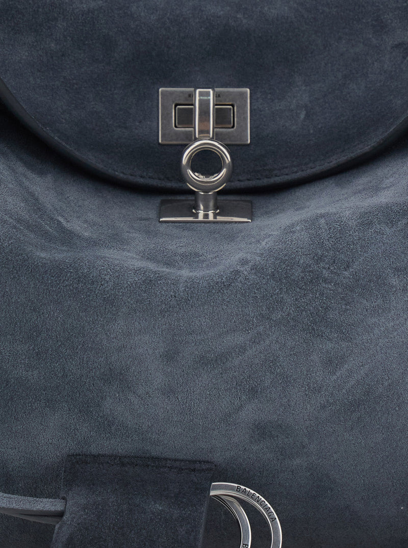 Balenciaga Rodeo Shoulder Bag — Gray Suede