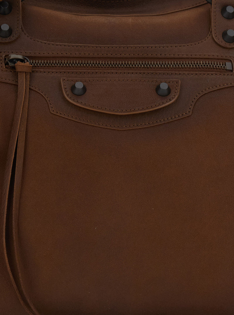 Balenciaga Le City Shoulder Bag — Brown Leather