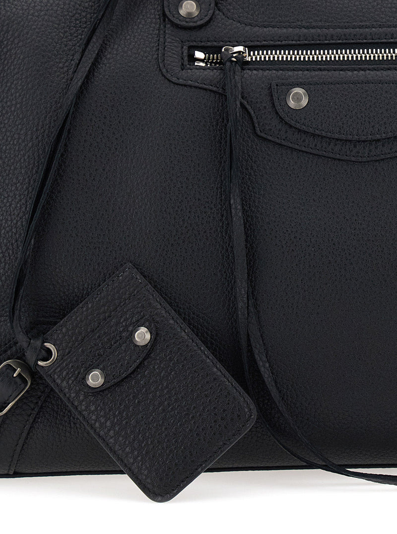 Balenciaga Grainy Calf Leather Top Handle Bag — Black