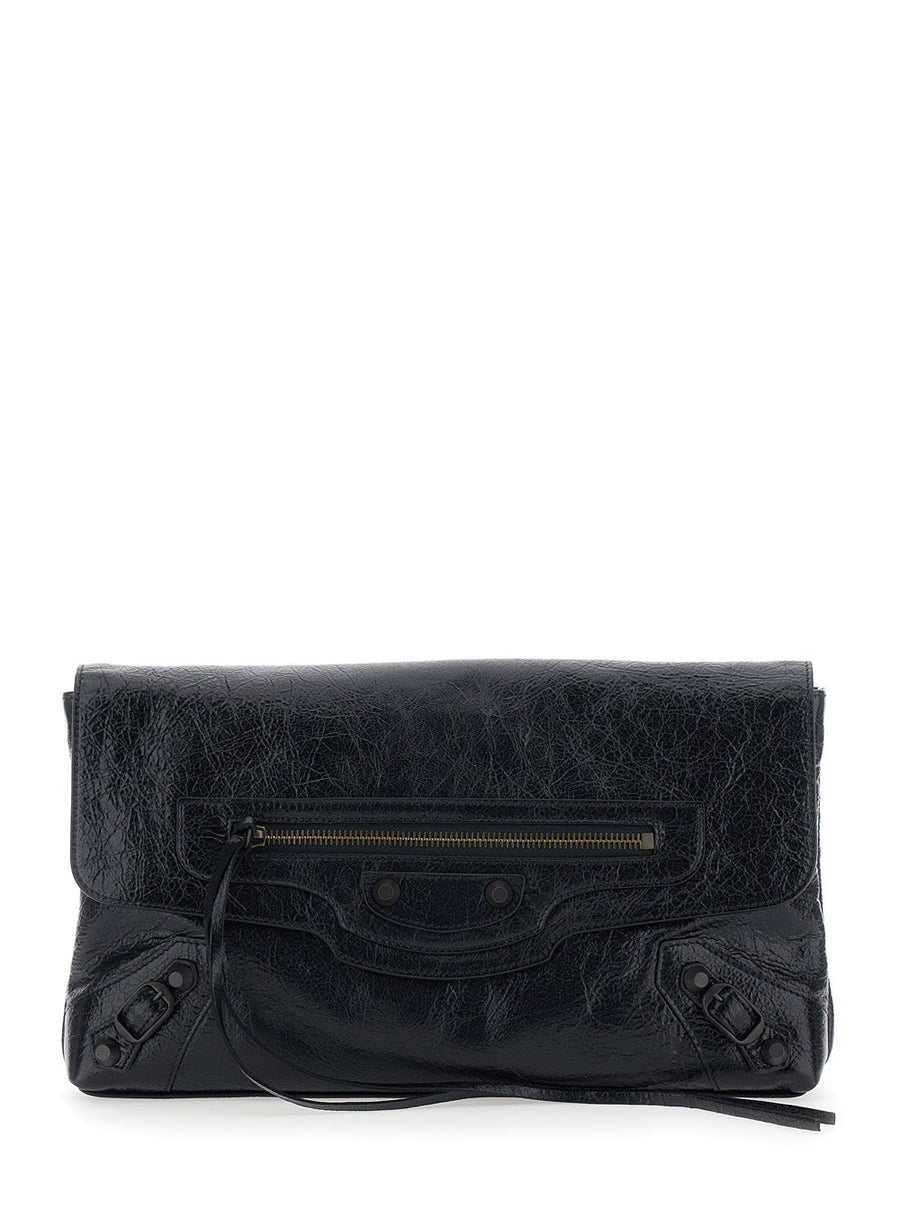 Balenciaga Le City Clutch — Black Leather
