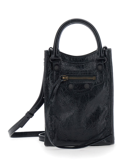 Balenciaga Leather Shoulder Bag — Black