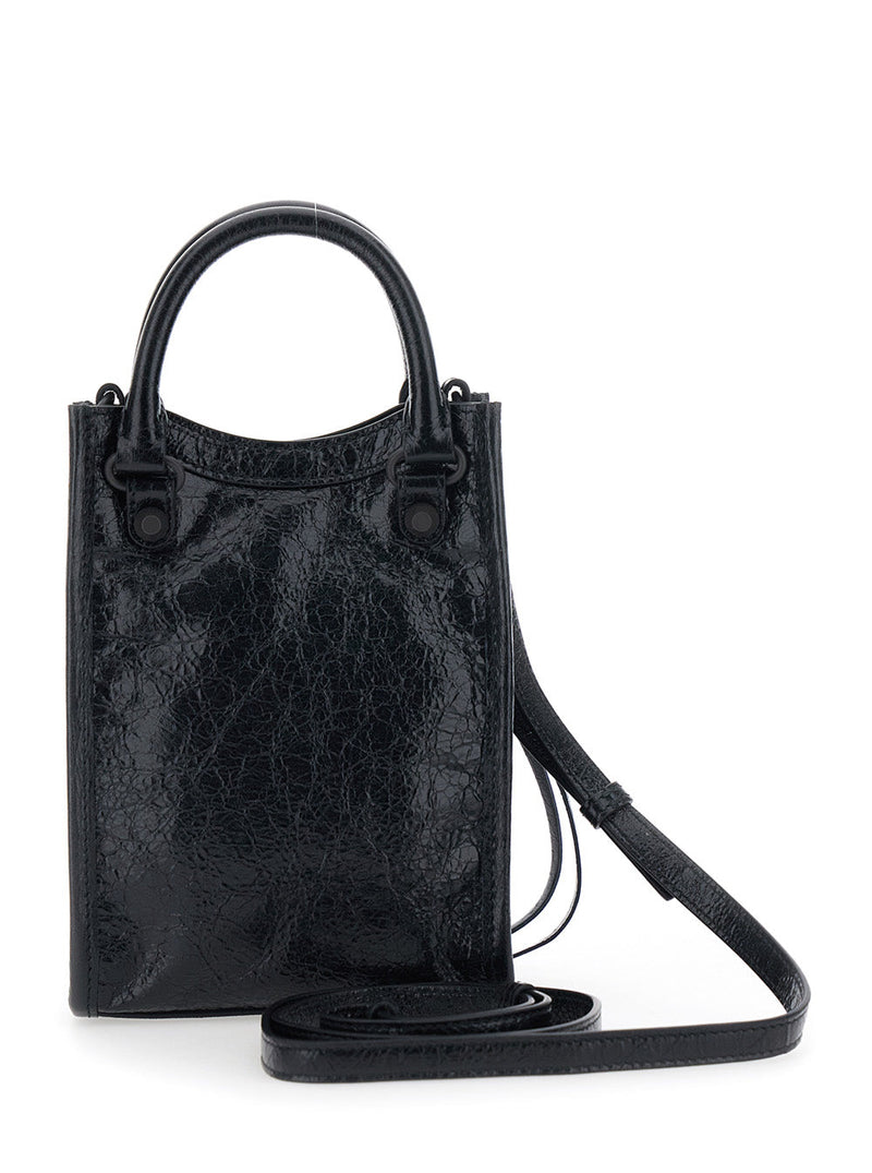 Balenciaga Leather Shoulder Bag — Black