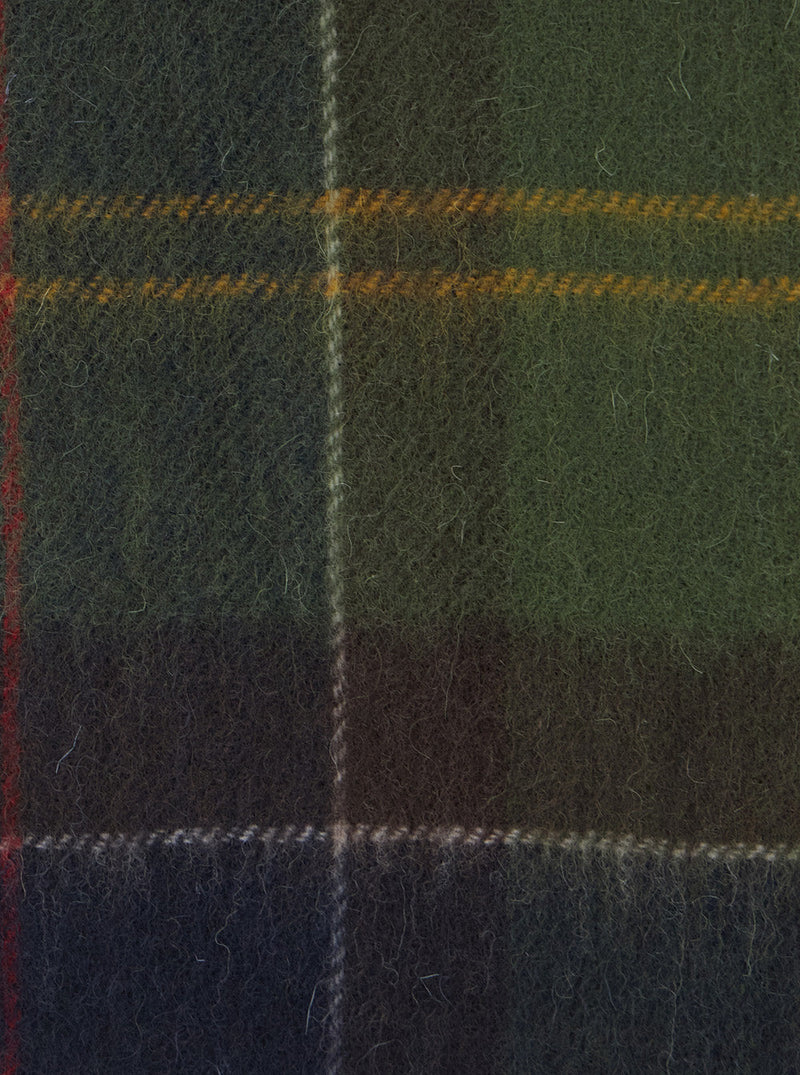 Barbour Tartan Lambswool And Cashmere Scarf — Green Acrylic Scarfs