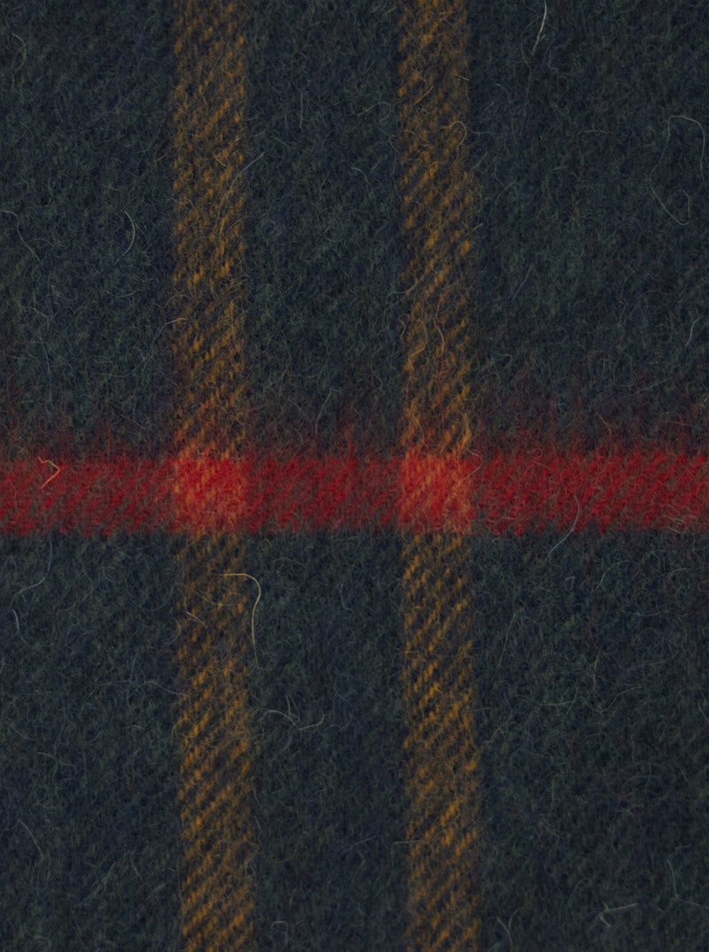 Barbour Lambswool And Cashmere Plaid Scarf — Green Scarfs
