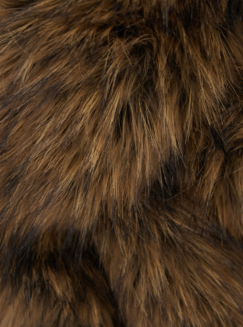Bazar Deluxe Ecoleather Fur Scarf — Brown Scarfs