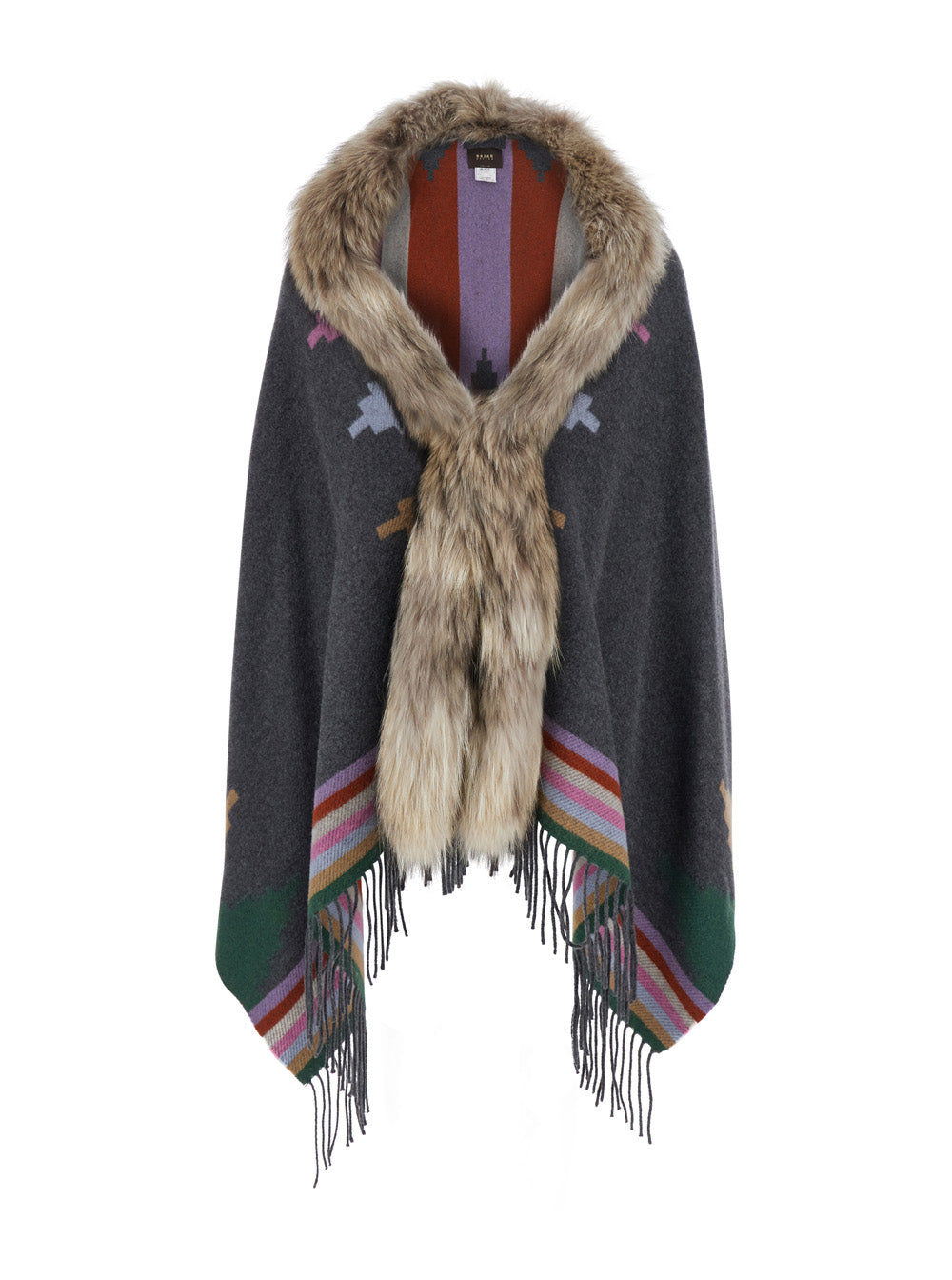 Bazar Deluxe Navajo Shawl — Gray Wool Shawls