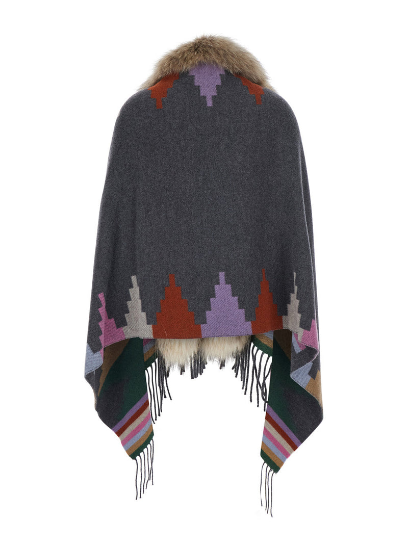 Bazar Deluxe Navajo Shawl — Gray Wool Shawls