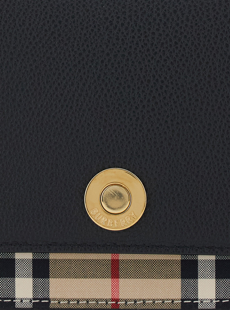 Burberry Note Crossbody Bag — Black Calf Leather