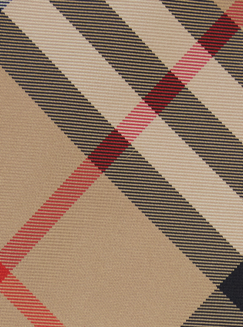 Burberry Check Silk Necktie — Beige Neckties