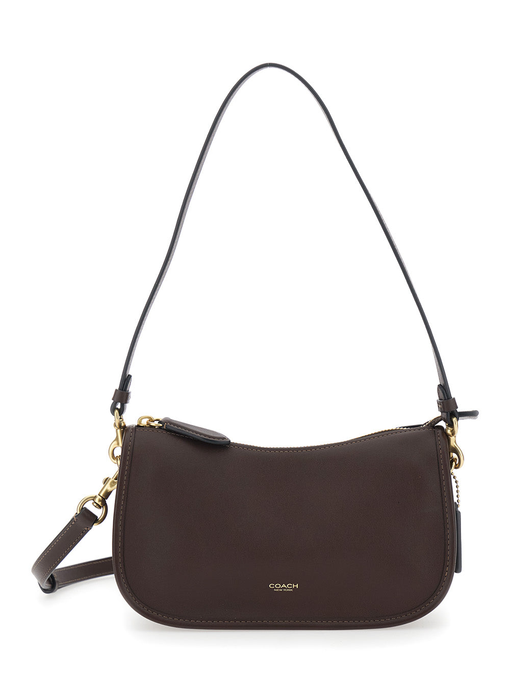 Coach Waverly Shoulder Bag — Brown Cowhide Leather
