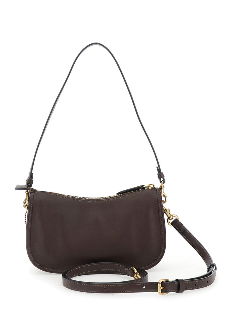 Coach Waverly Shoulder Bag — Brown Cowhide Leather