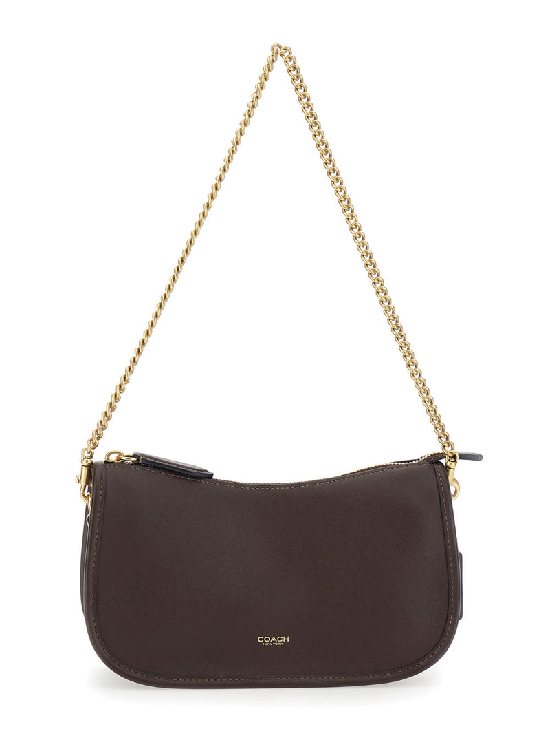 Coach Waverly Shoulder Bag — Brown Cowhide Leather