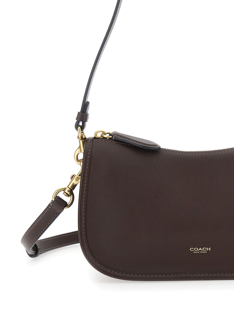Coach Waverly Shoulder Bag — Brown Cowhide Leather