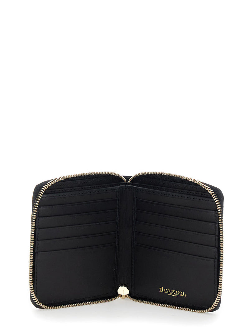 Dragon Diffusion Woven Leather Wallet — Black