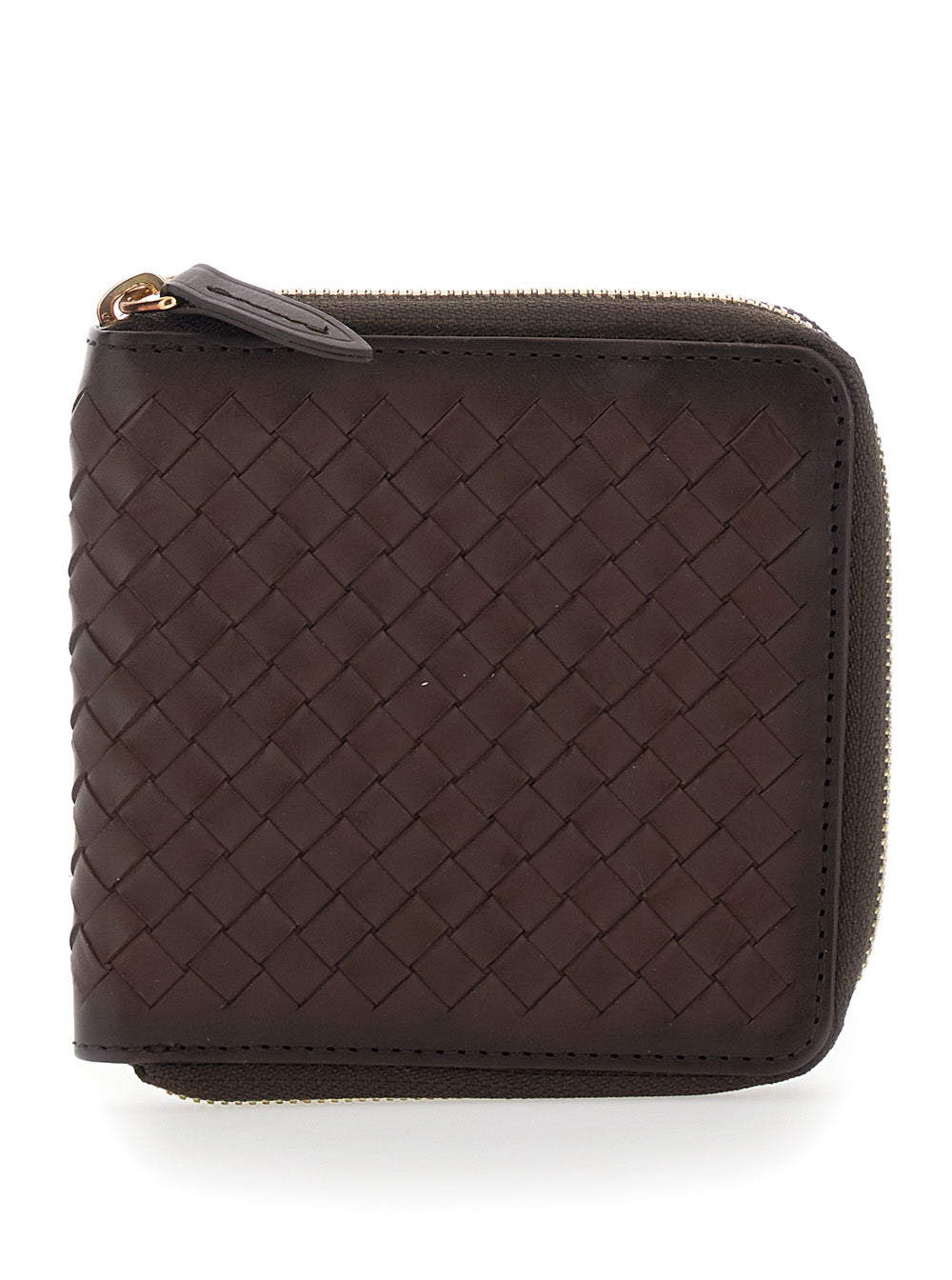 Dragon Diffusion Intrecciato Woven Leather Wallet — Brown